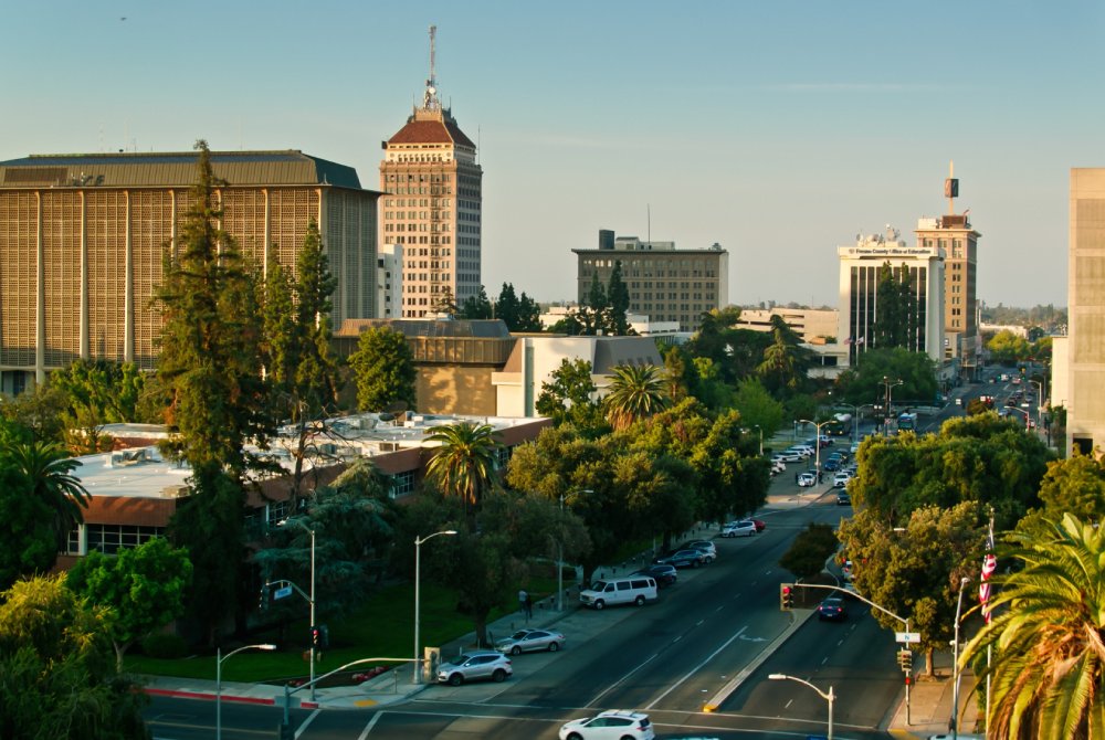 4K Ultra HD Drone Shot of Morning Sunlight in Fresno, California
