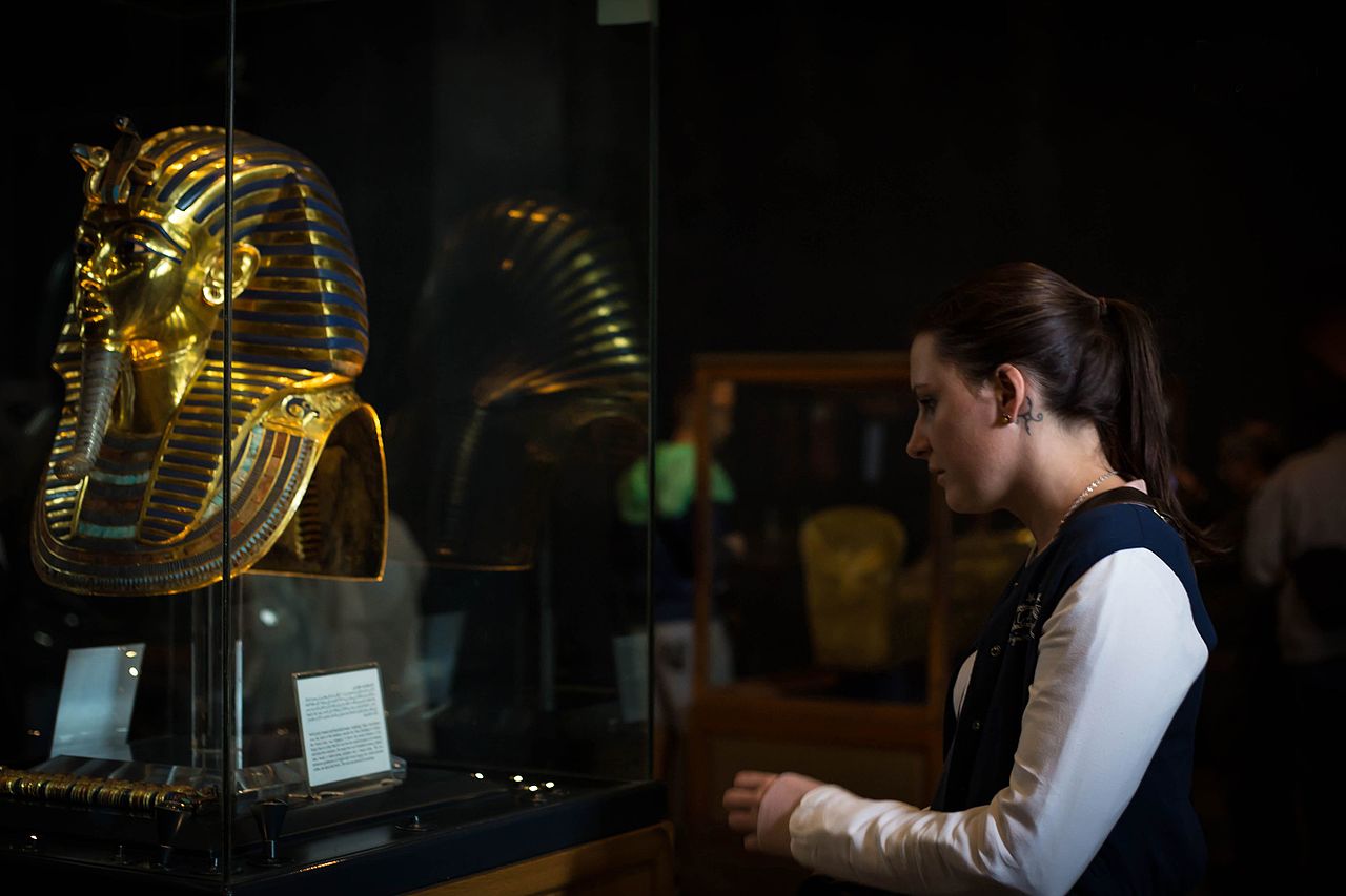 The funerary mask of King Tutankhamun attracts a constant stream of visitors