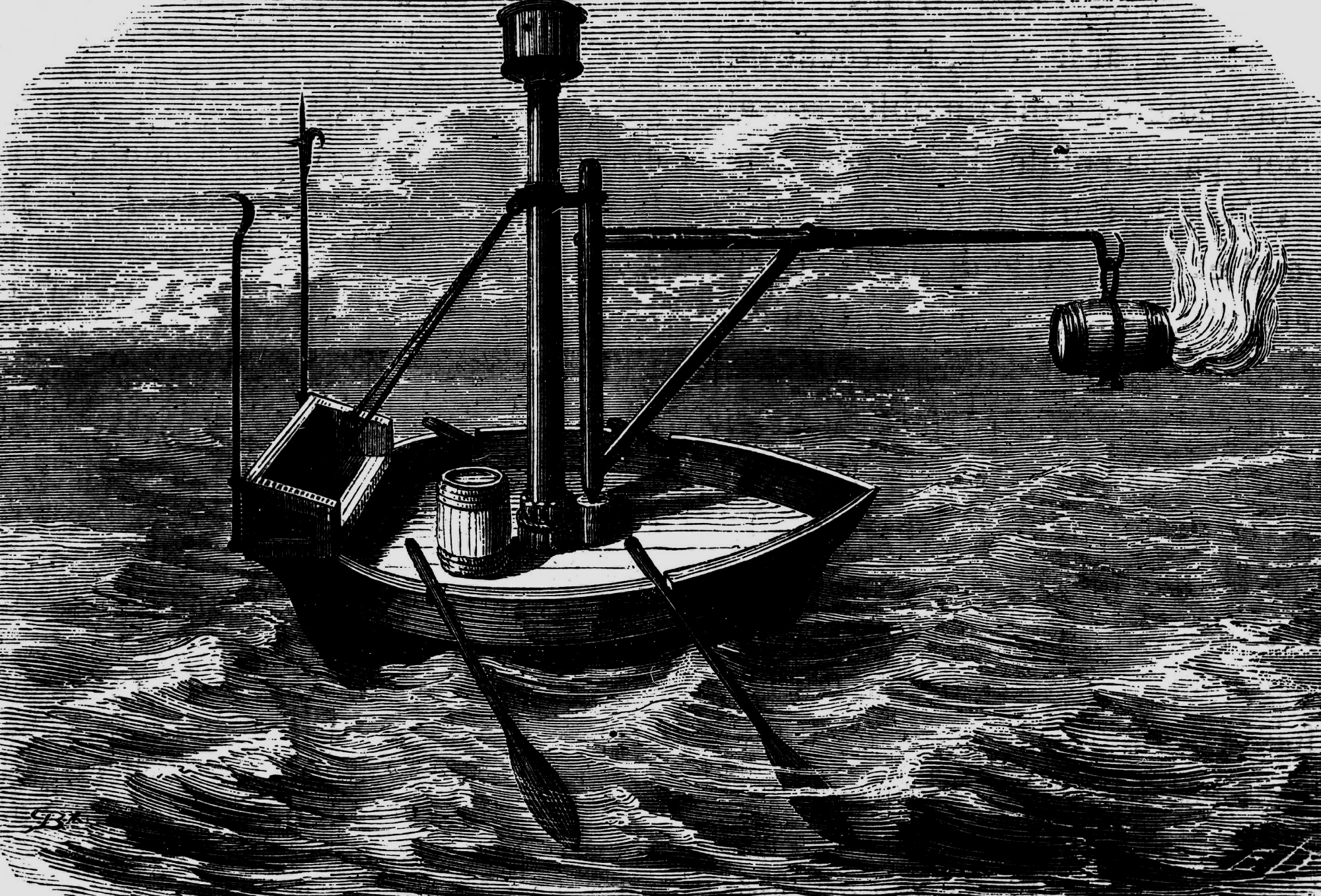 Ship carrying the Greek fire, Engraving