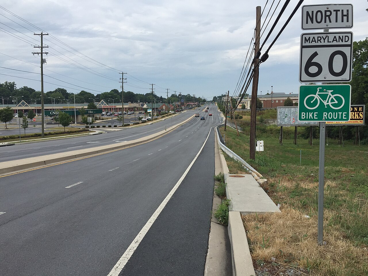 View north along Maryland State Route 60