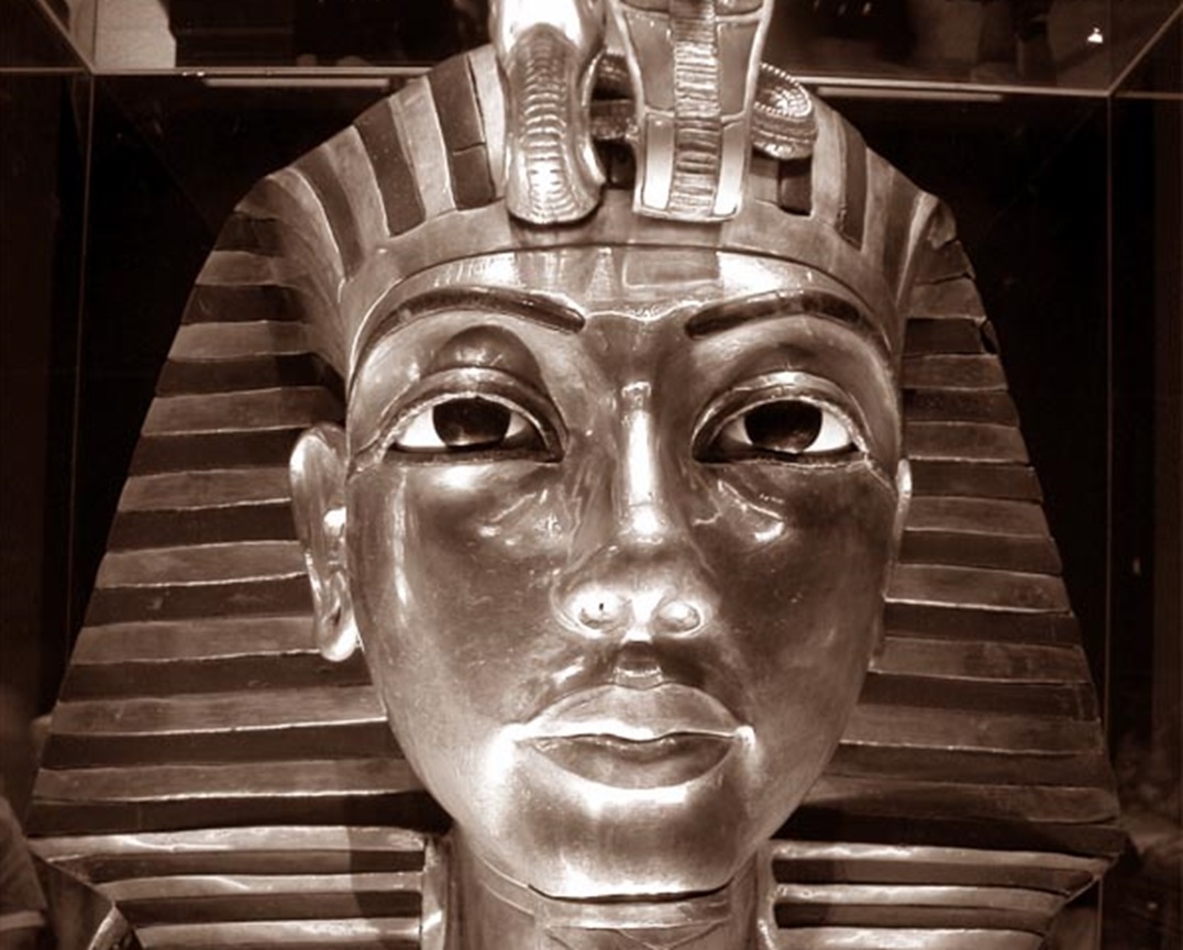 Tutankhamun's famous gold mask in the Cairo Museum