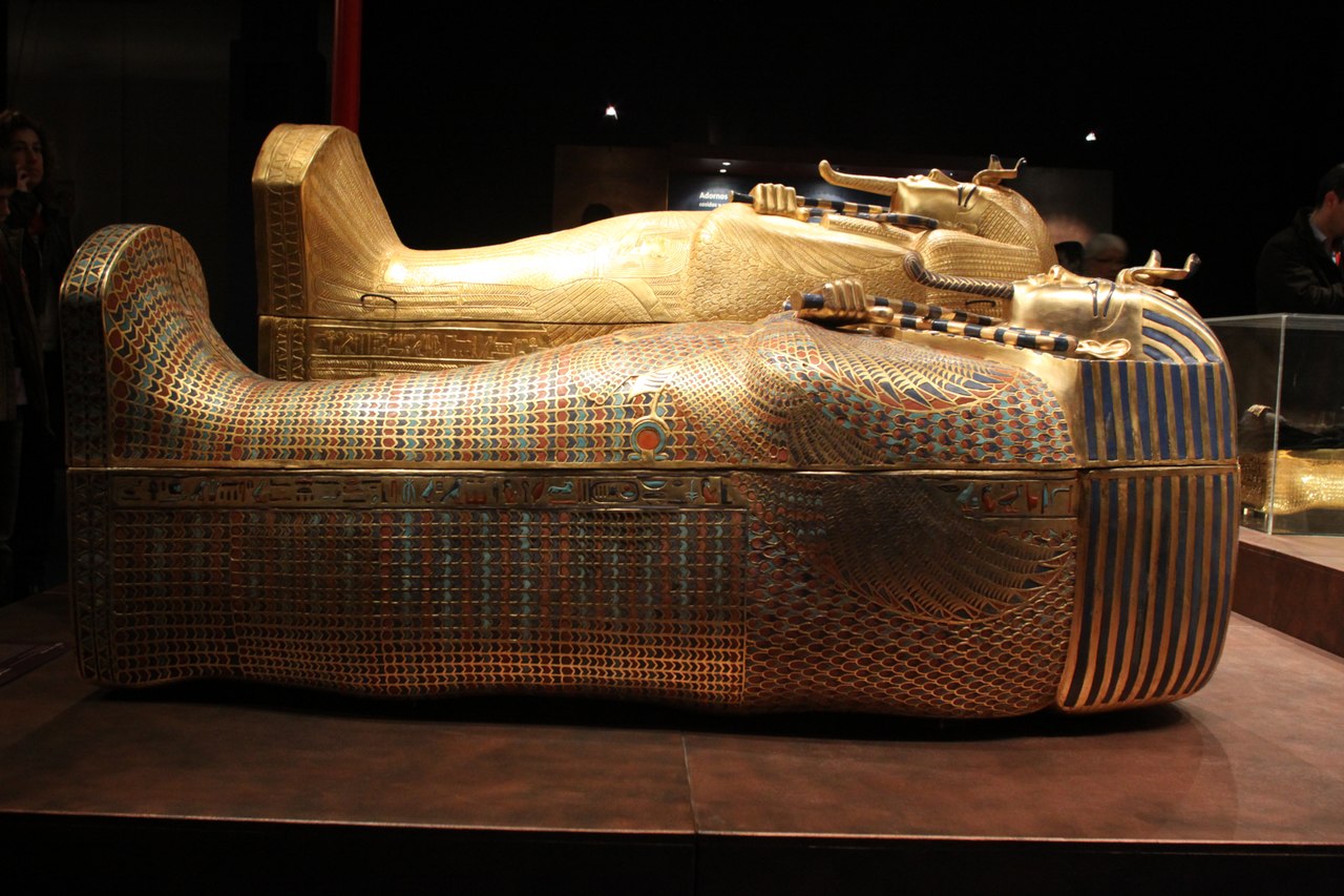A copy of Tutankhamun's sarcophagus. Photo taken at an exhibition in Madrid.