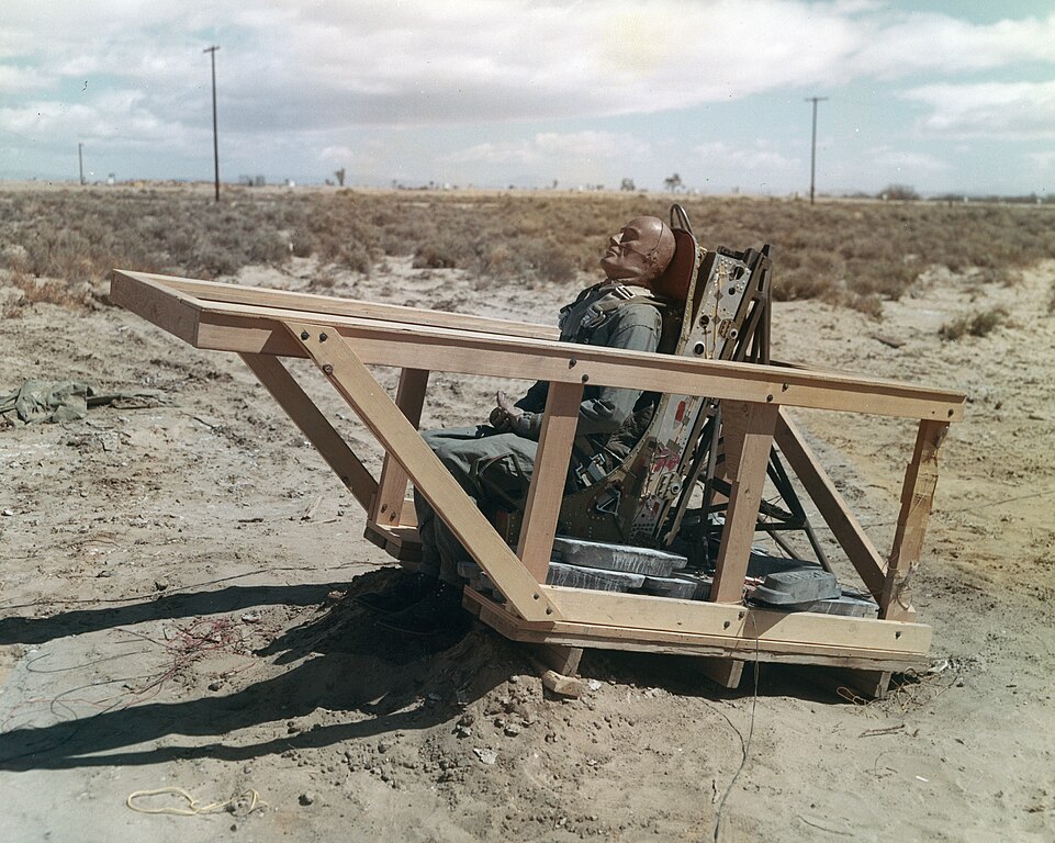 Photo of M2-F1 ejection seat test at South Edwards