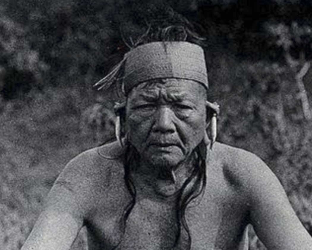 Sarawak: Laki Bo, a native Kayan tribal chief.