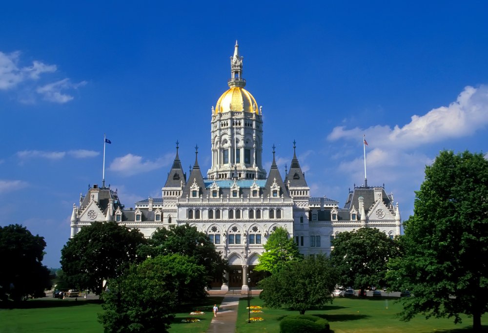 This image showcases the Connecticut State Capitol building in Hartford, Connecticut