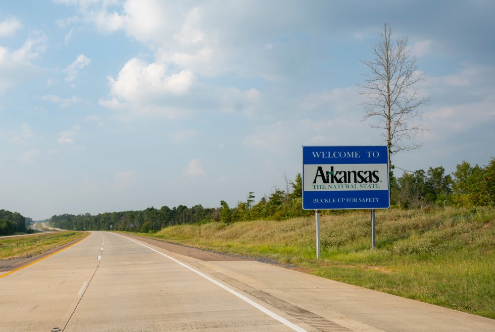 Moving Along the Highway Crossing the Arkansas State Line
