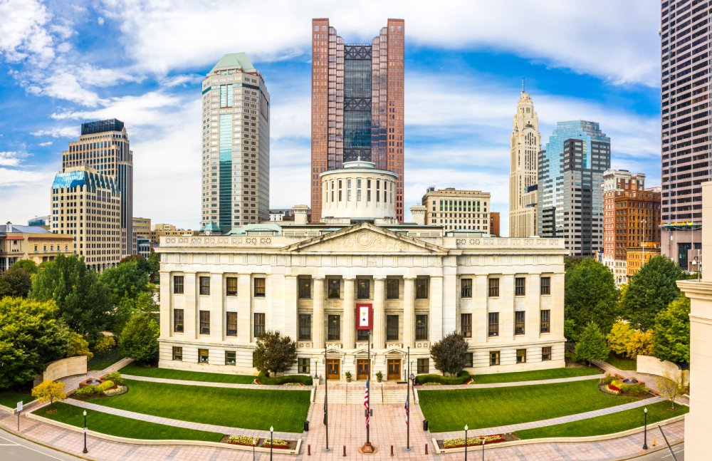 This image shows the Ohio Statehouse in Columbus, Ohio