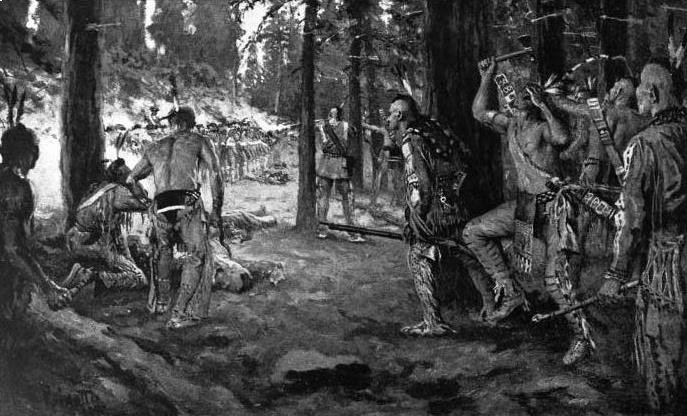 Cherokee attacking in the forest