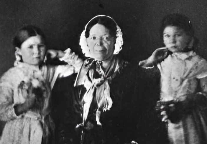 Georgia and Eliza Donner, with their guardian Mrs. Brunner