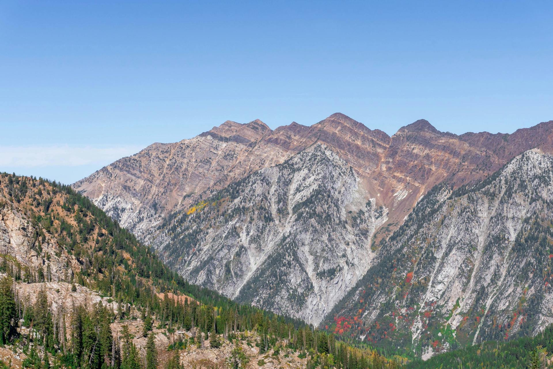 Mountainside of Wasatch Range in United States of America