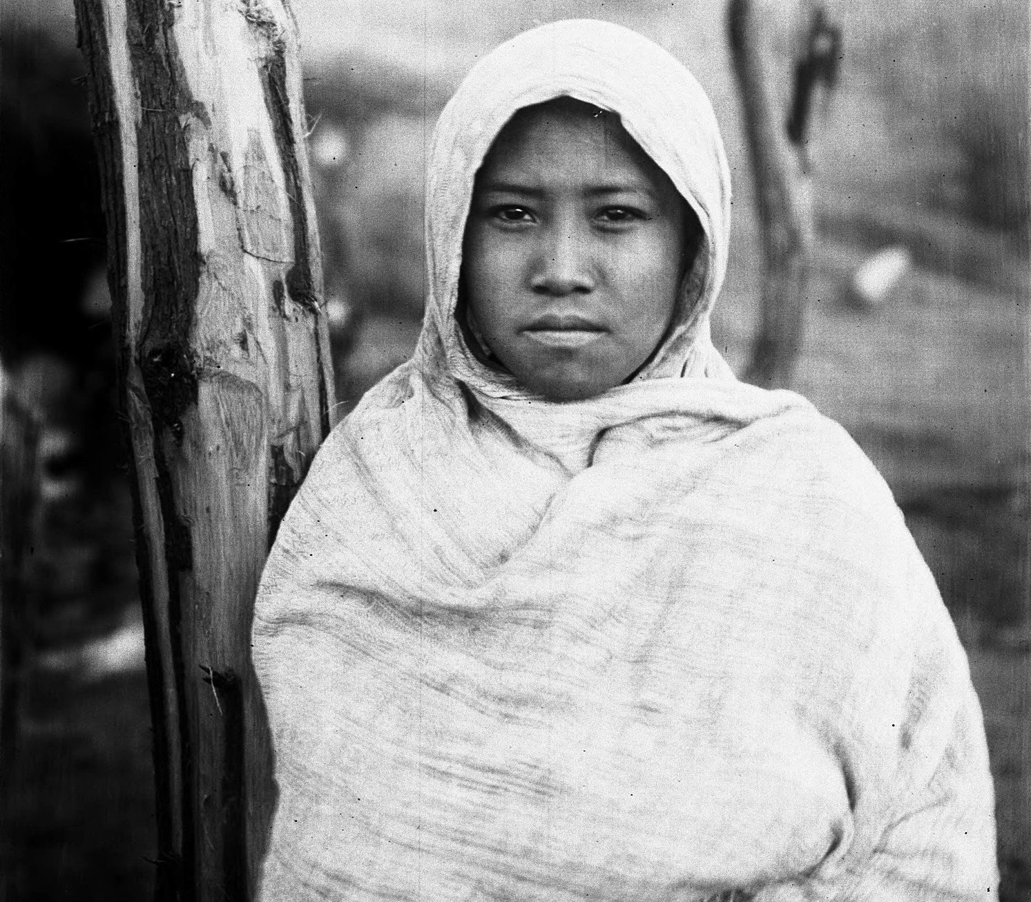 Portrait of a young Yaqui Indian woman, Arizona, ca.1910