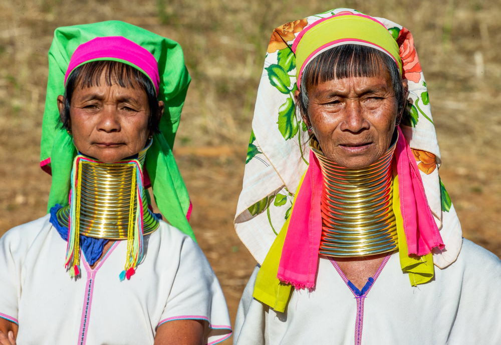 Kayan woman with brass neck coils