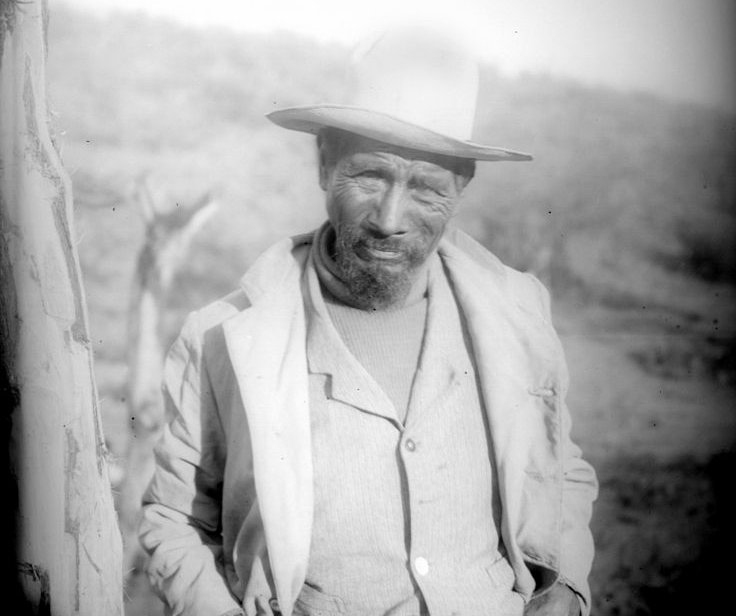 Yaqui Indian man in turtle-neck sweater, vest, and jacket, Arizona, ca.1910