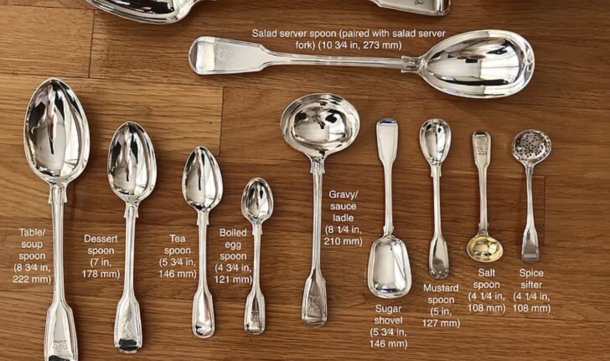 English sterling silver tableware spoons