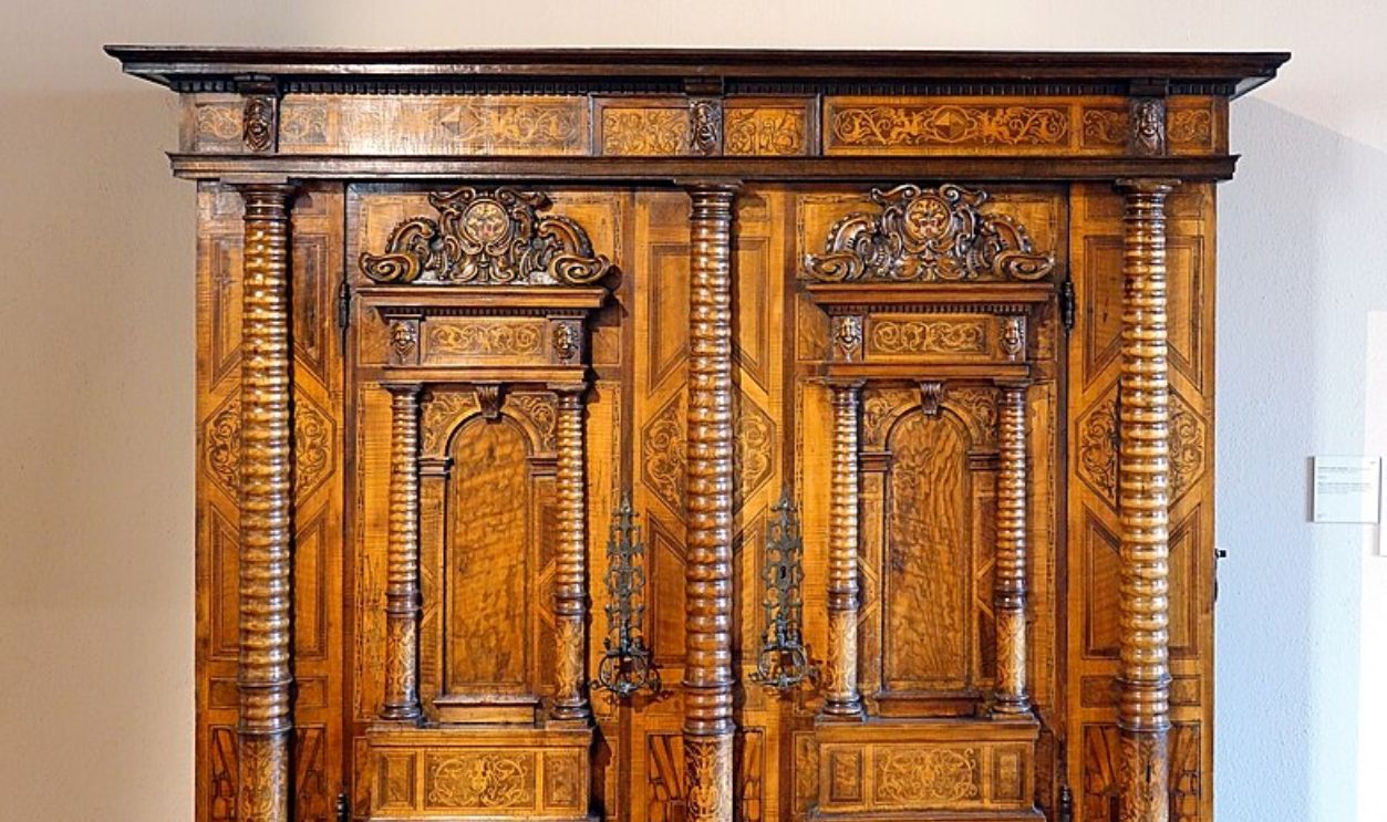 Seven column cabinet (1665) at Unterlinden museum in Colmar (Haut-Rhin, France)