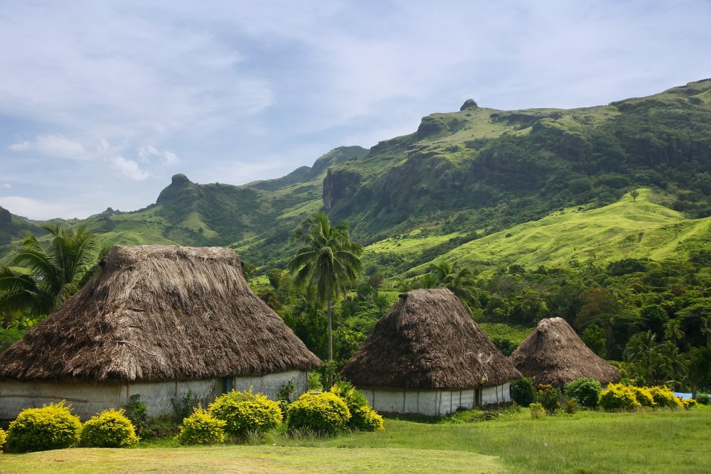 Traditional houses of Navala village, Viti Levu, Fiji