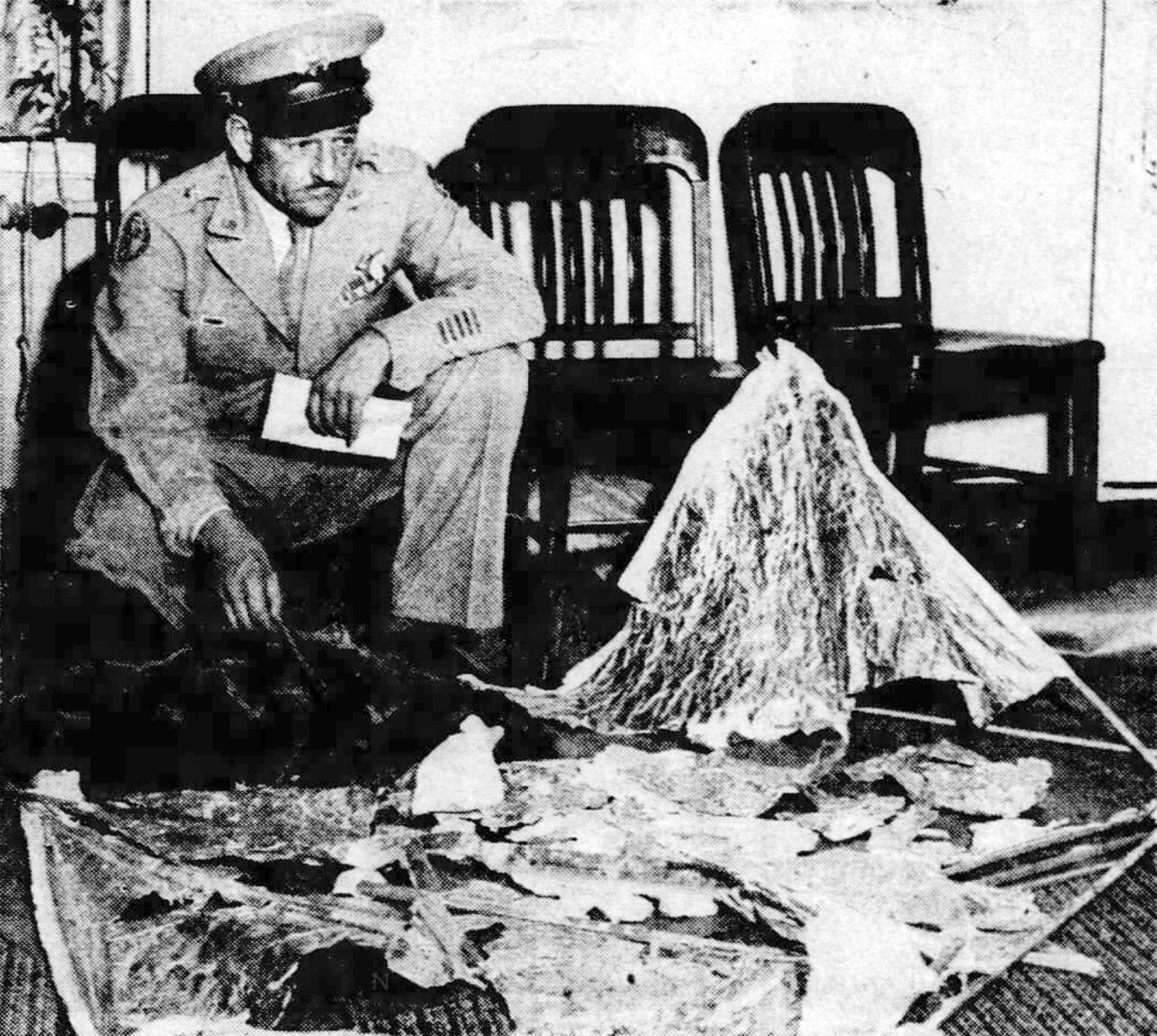 General Ramey with Roswell debris