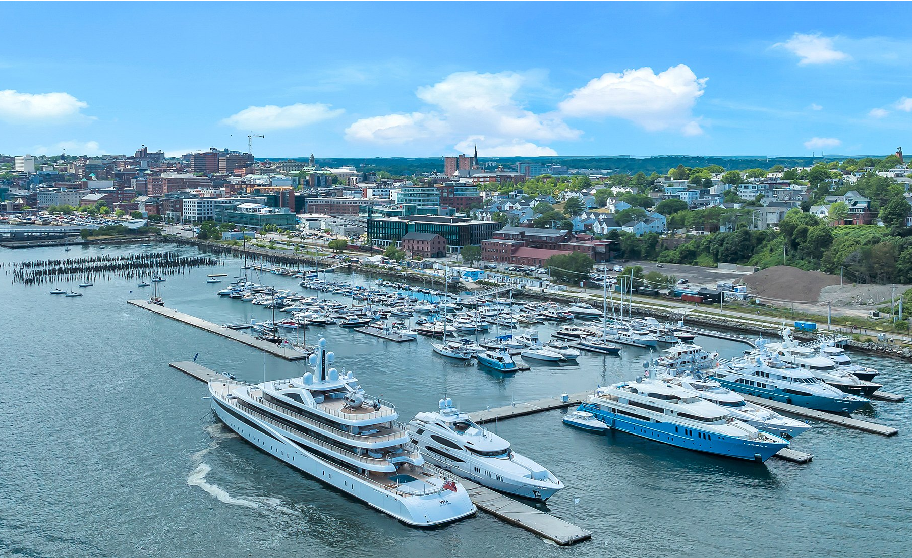 Portland Maine East End waterfront with new marina