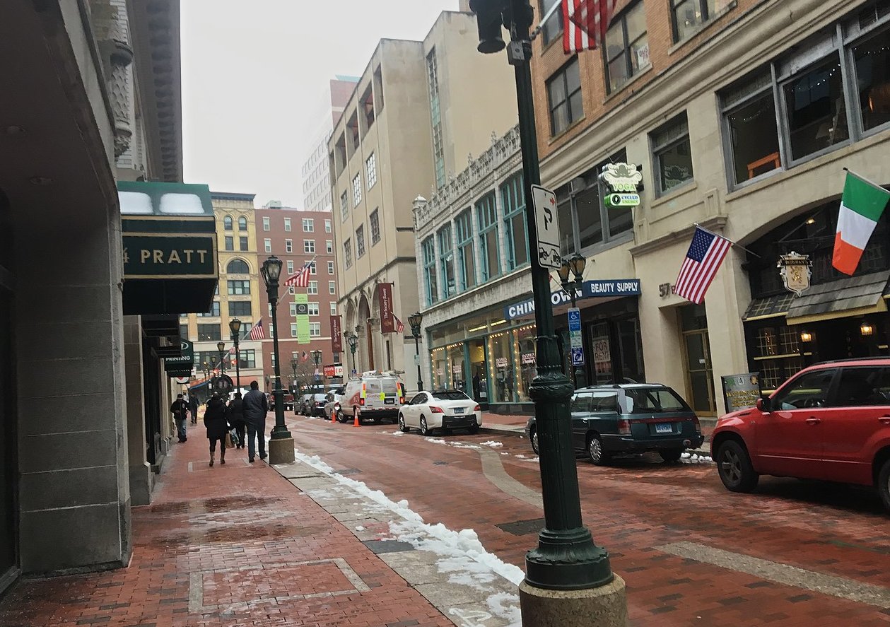 Pratt Street in Downtown Hartford, Connecticut