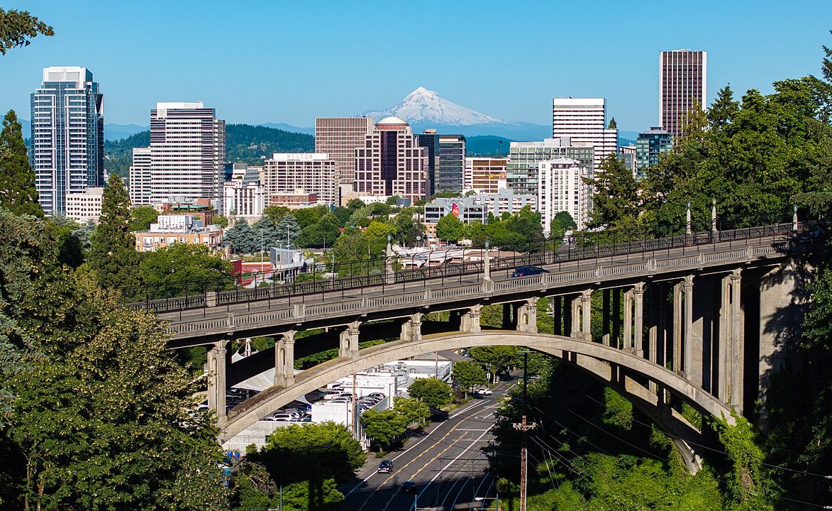 Portland, Oregon Skyline with Mount Hood