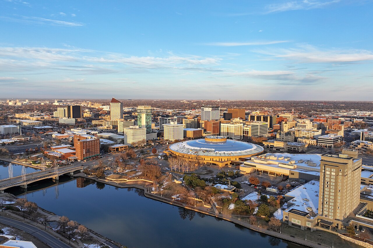 Wichita, Kansas skyline aerial view