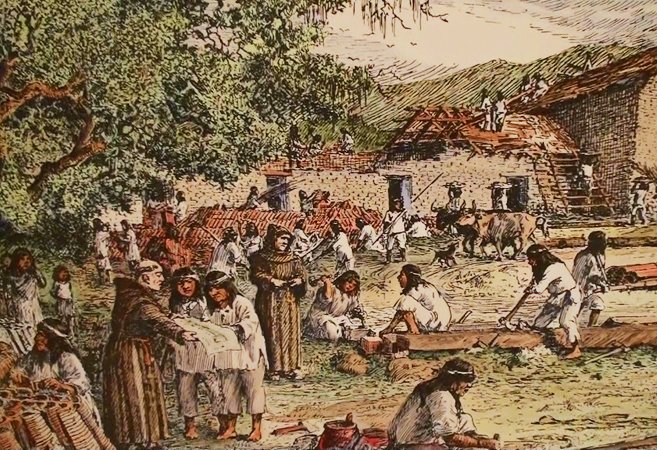 Indians working the Missions of the Spanish settlers