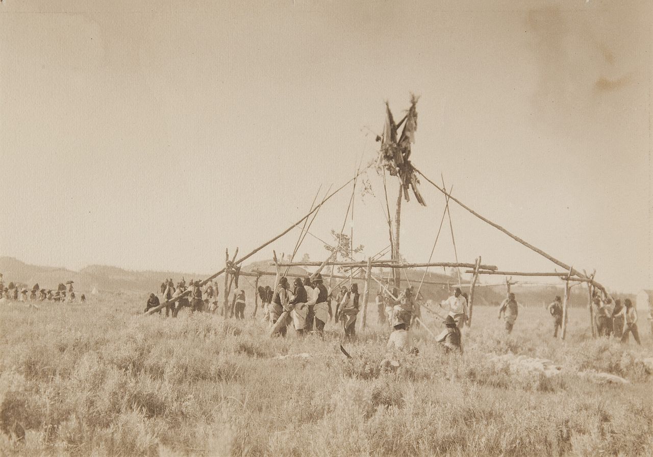 Placing The Clan Poles in the early 1900s