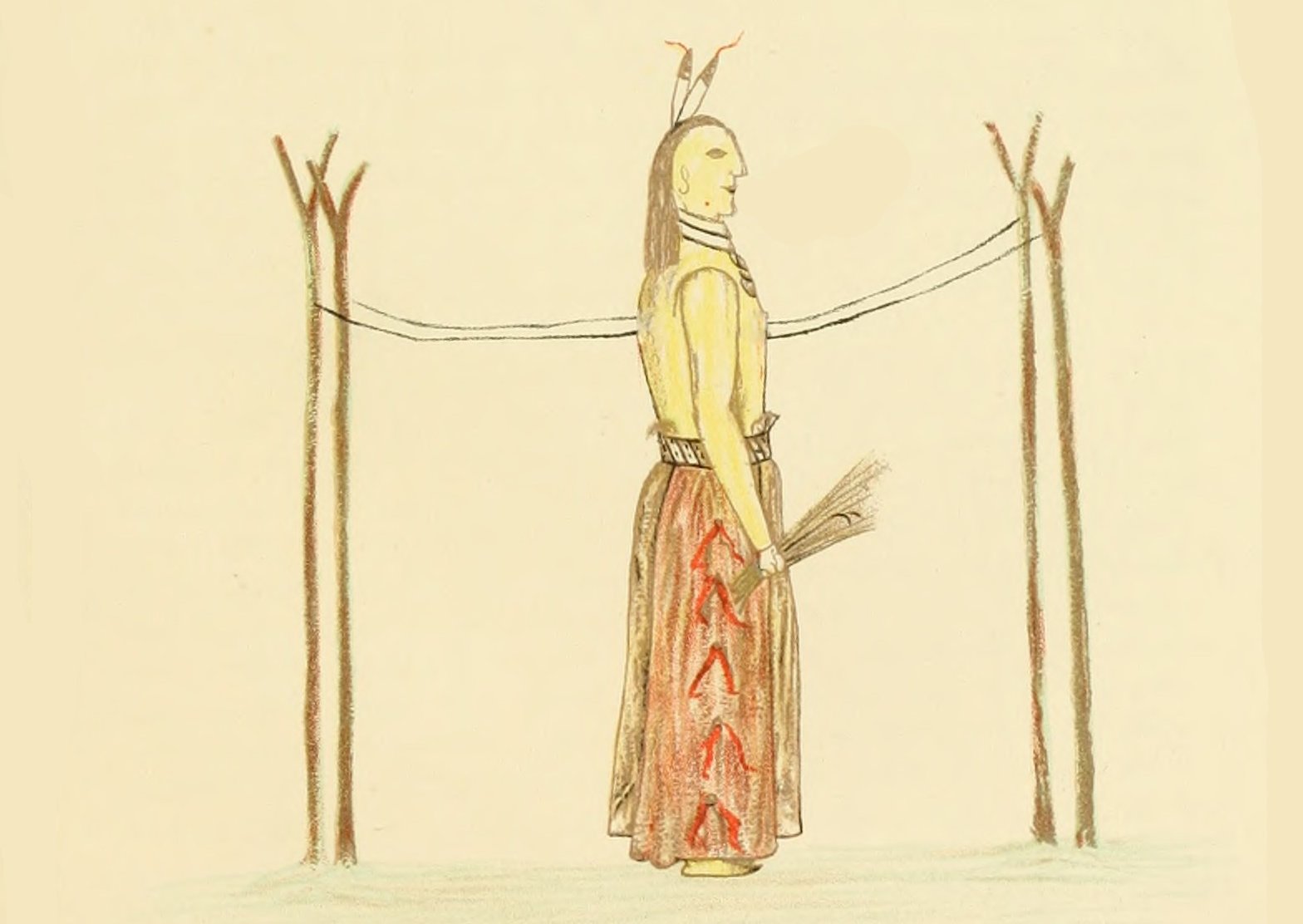 Drawing of Sun Dance participants