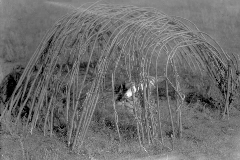 Sweat lodge structure in the area of Waterhen River