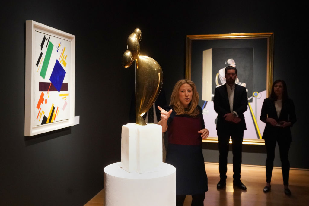 Constantin Brancusi's (Portrait de Nancy Cunard) during a media preview