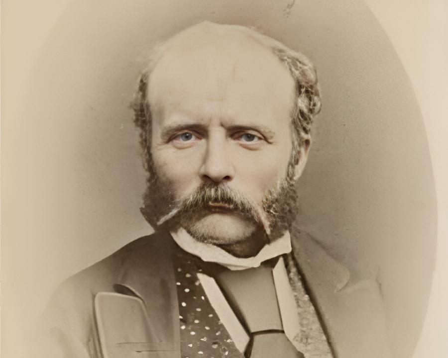 Grayscale Portrait Photo of William Tietkens, Australian explorer