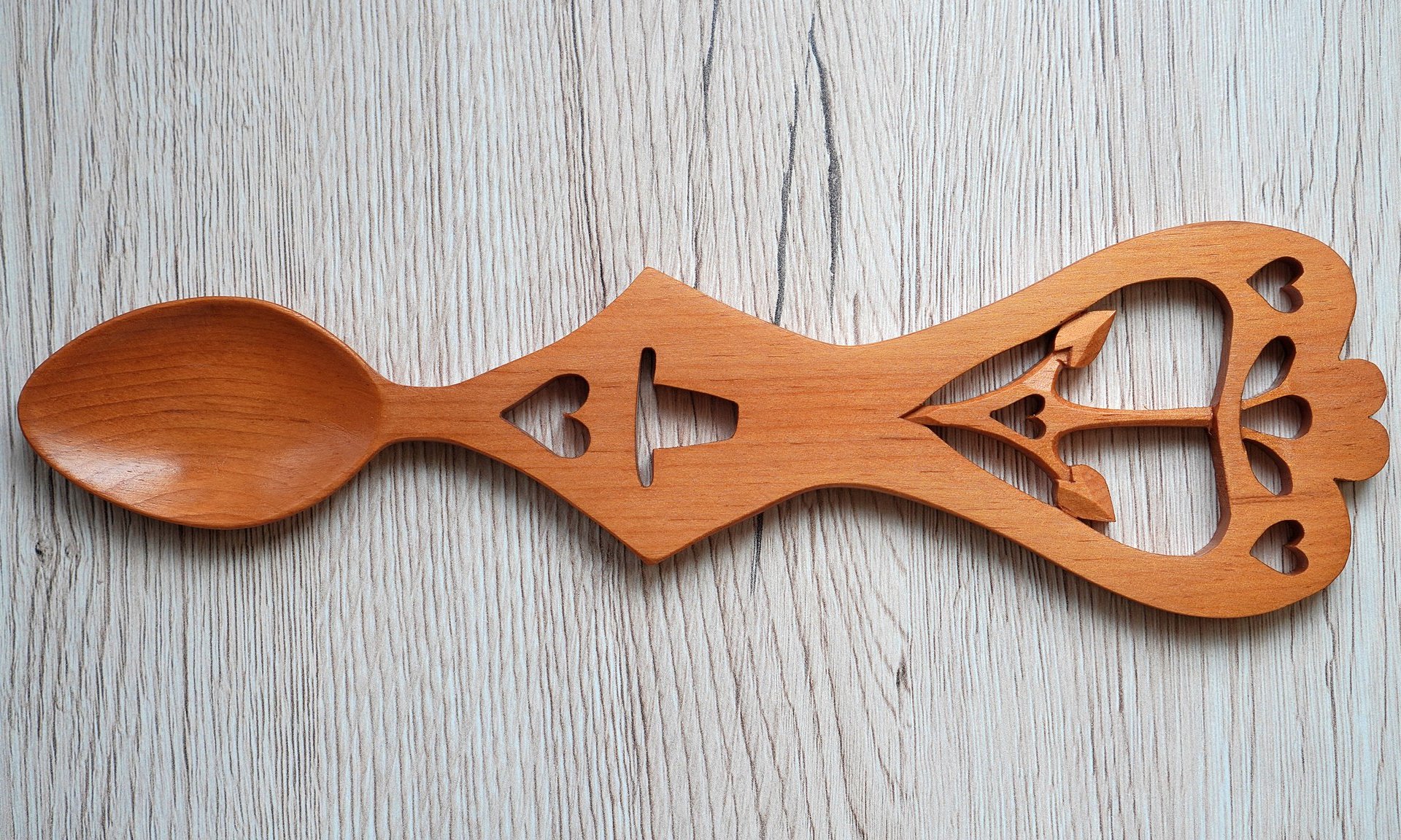 Welsh Wooden Love Spoon