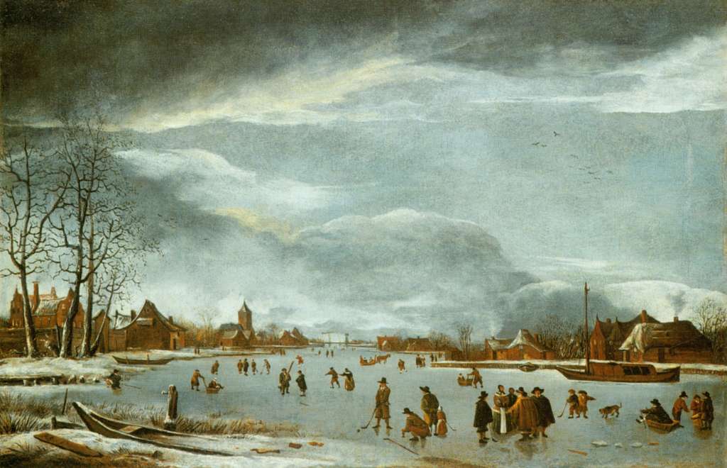 Frozen river painting
