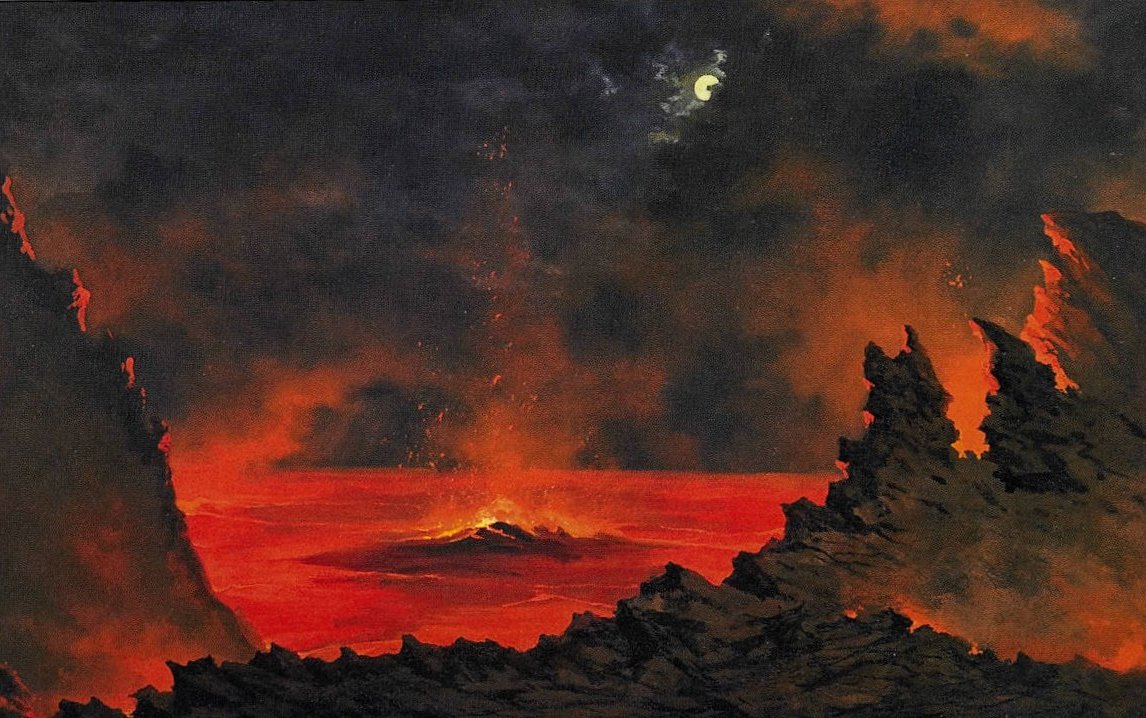 Jules Tavernier (1844-1889) - 'Volcano at Night'