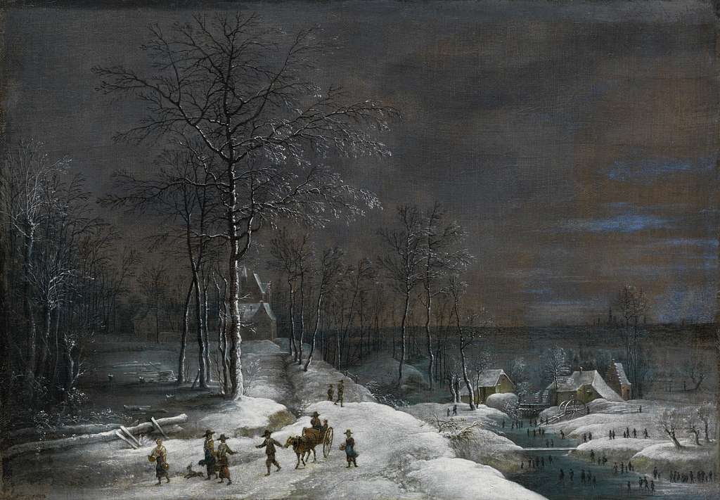 Winter landscape painting
