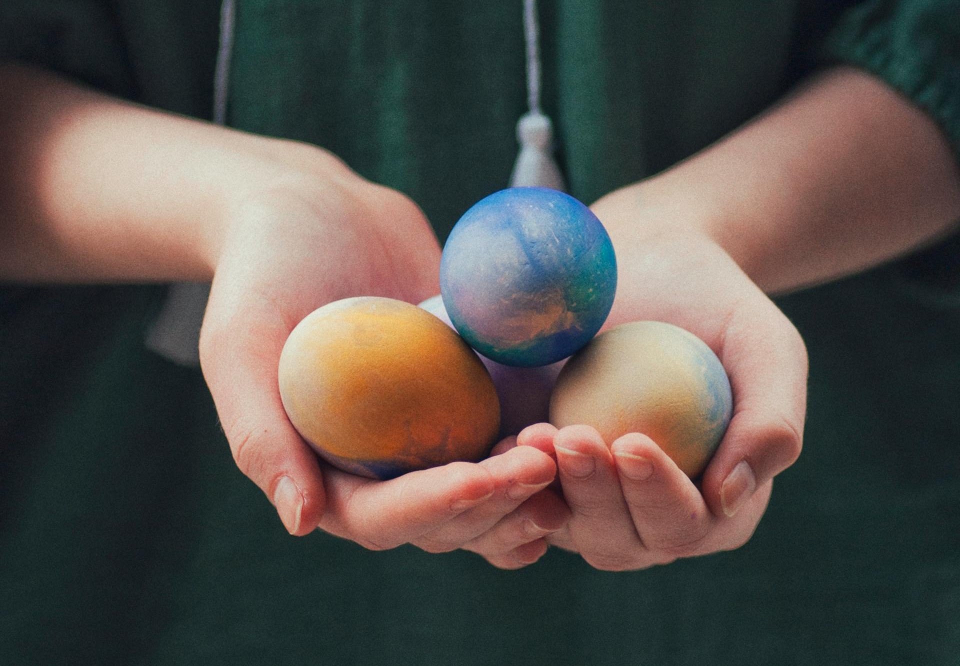 Woman Holding Easter Eggs