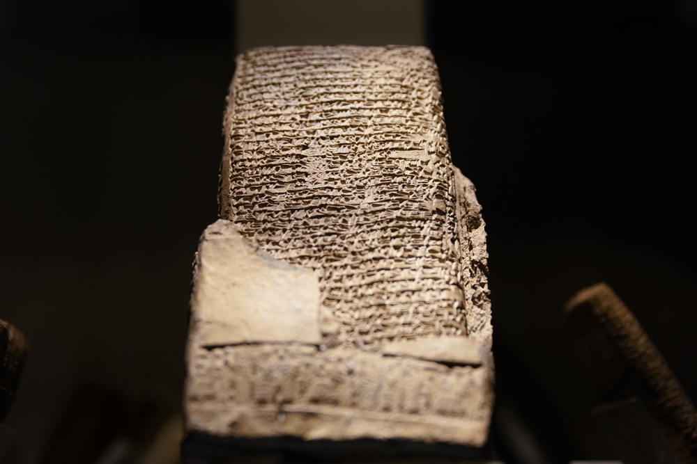 Old clay tablet in Museum of Anatolian Civilizations, Ankara city, Turkiye