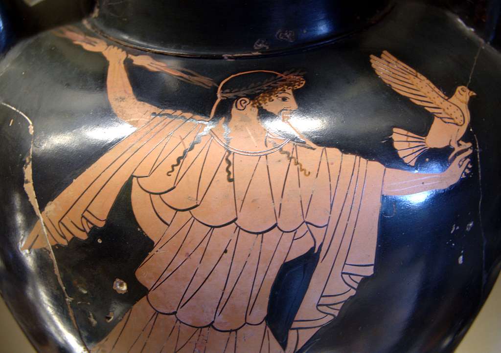 Zeus wielding the thunderbolt in his right hand and holding an eagle