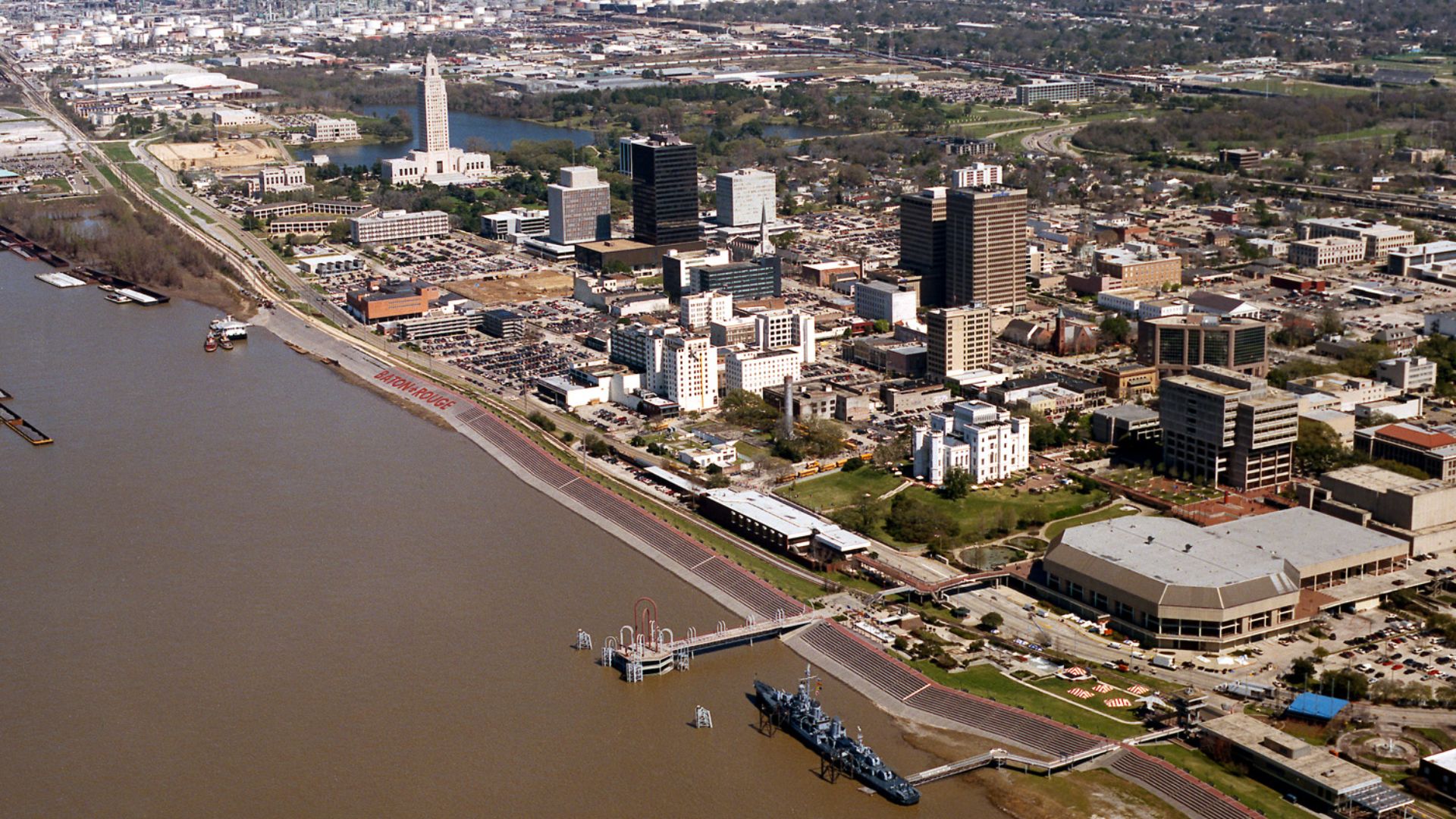File:Baton Rouge Louisiana waterfront aerial view.jpg