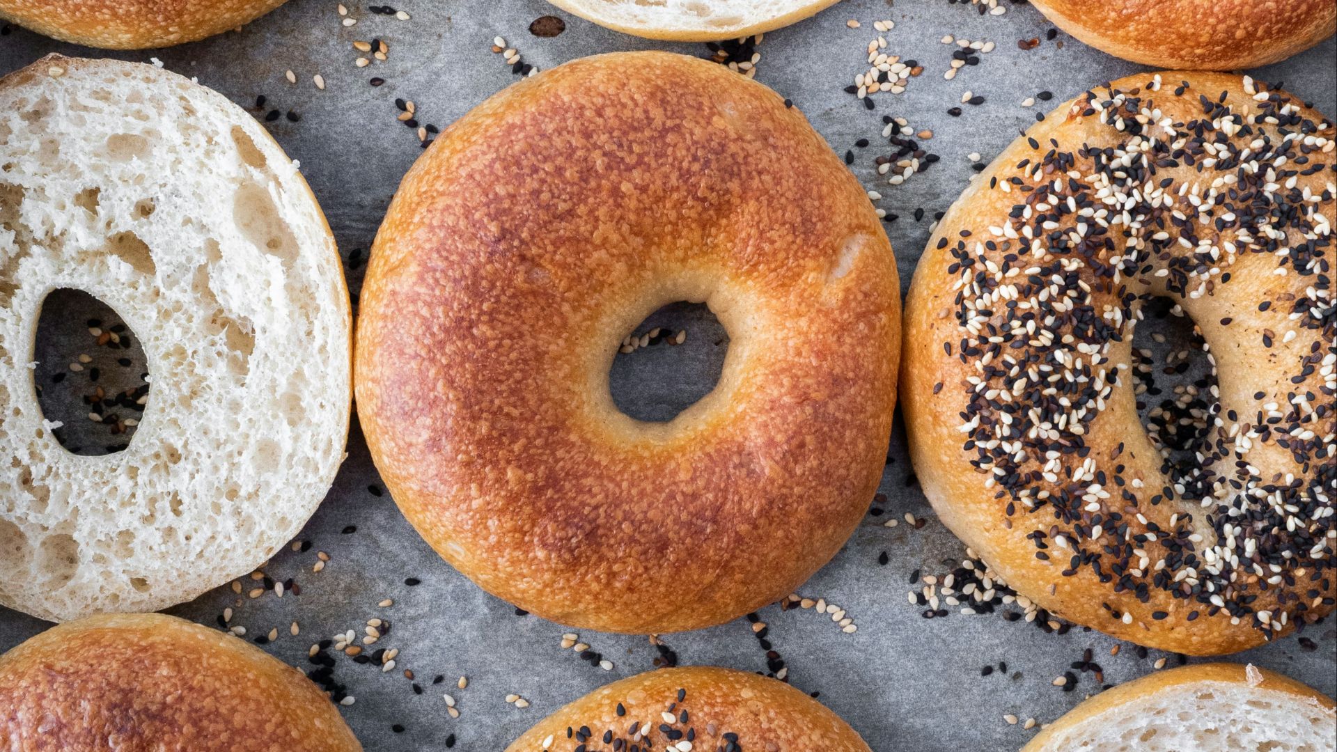 brown donuts on gray tray
