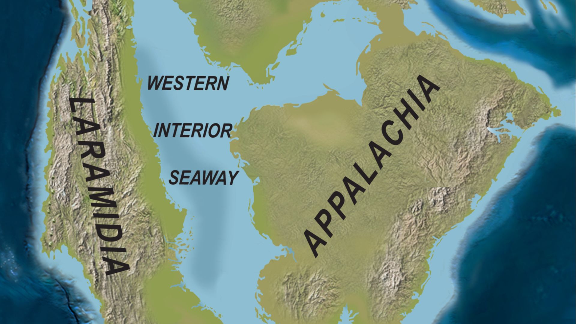 File:Map of North America with the Western Interior Seaway during the Campanian (Upper Cretaceous).png