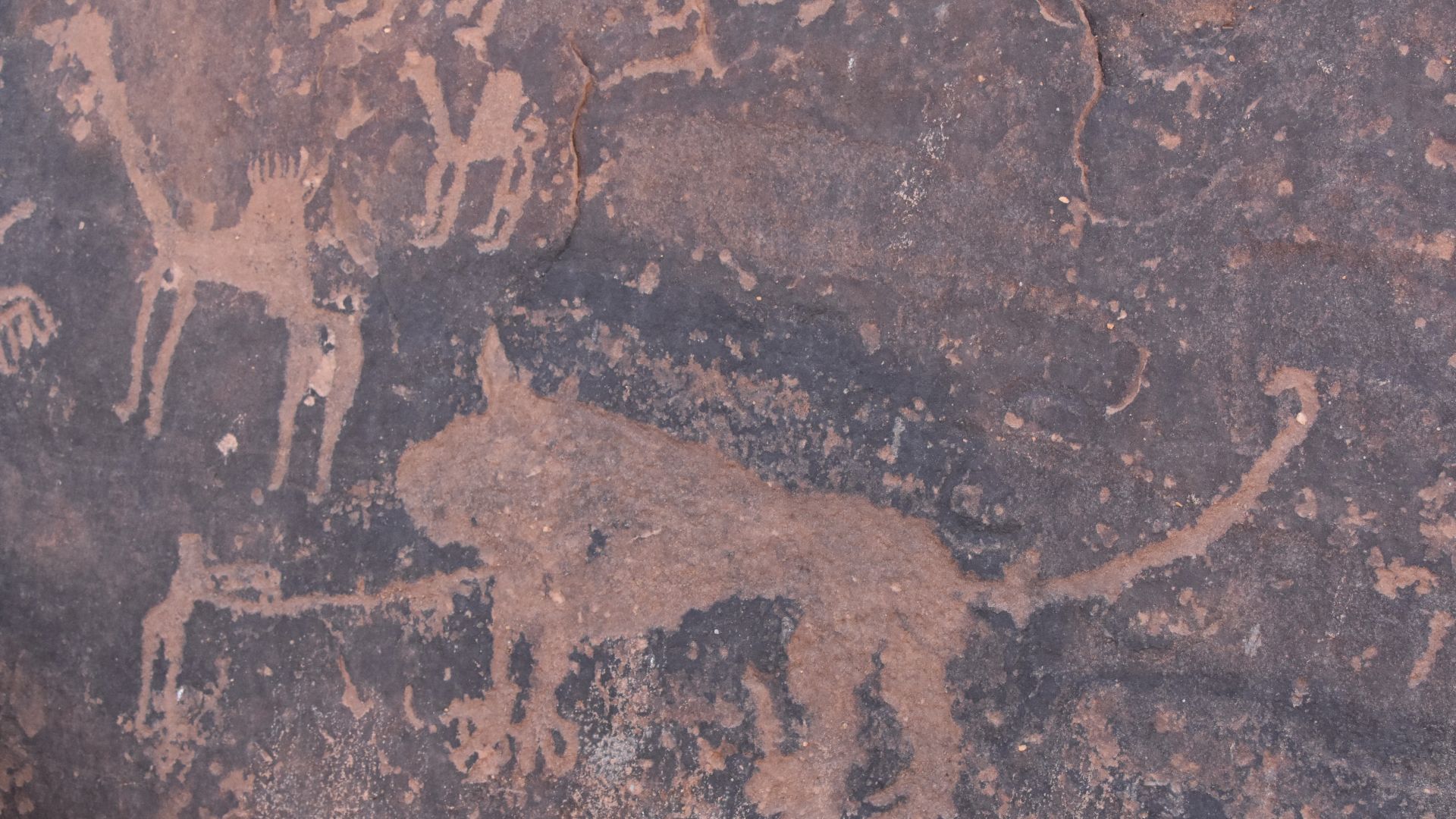 File:Man with lion, Jubbah rock art site, Saudi Arabia.jpg