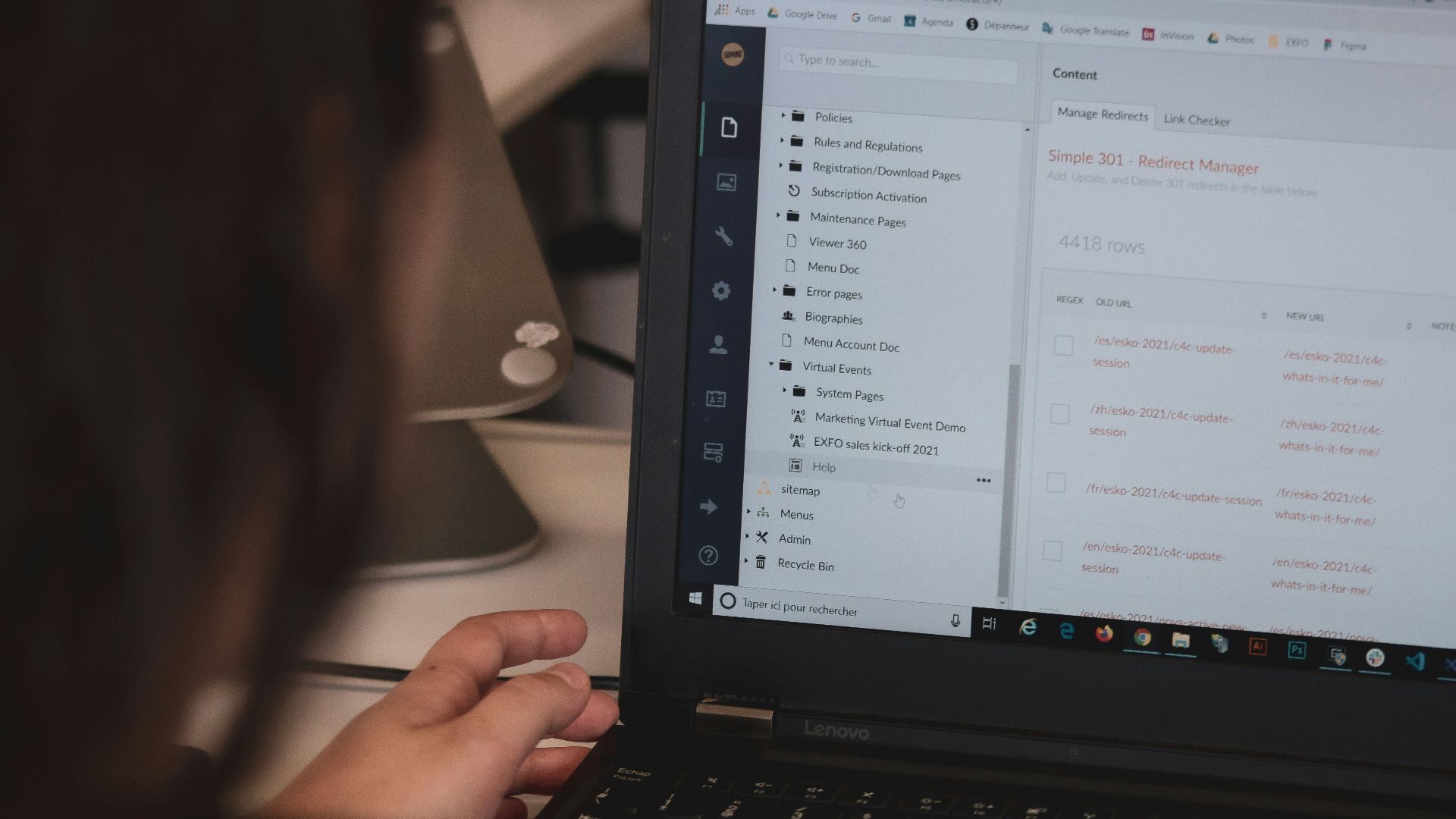 person using black laptop computer