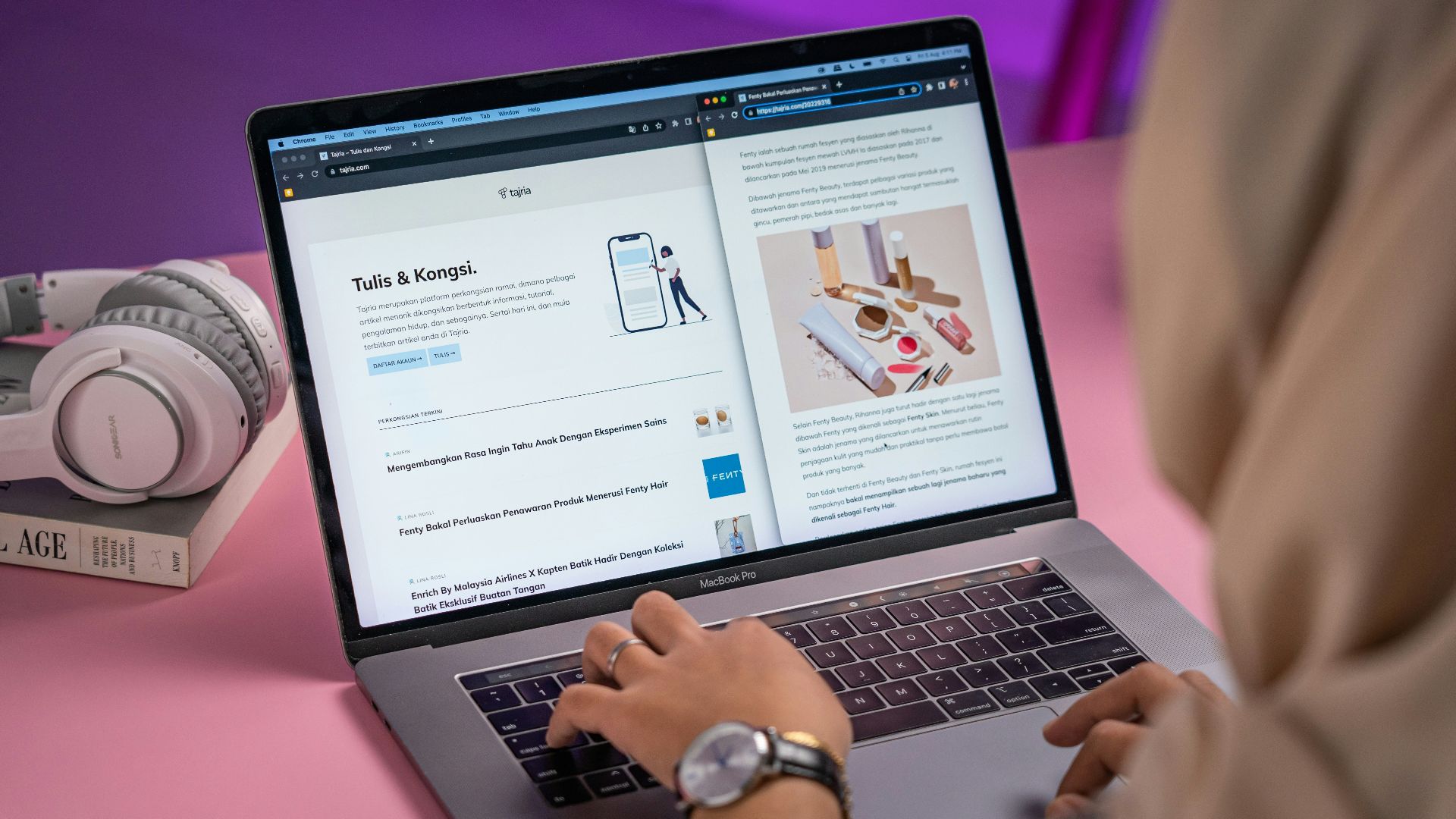 a person using a laptop