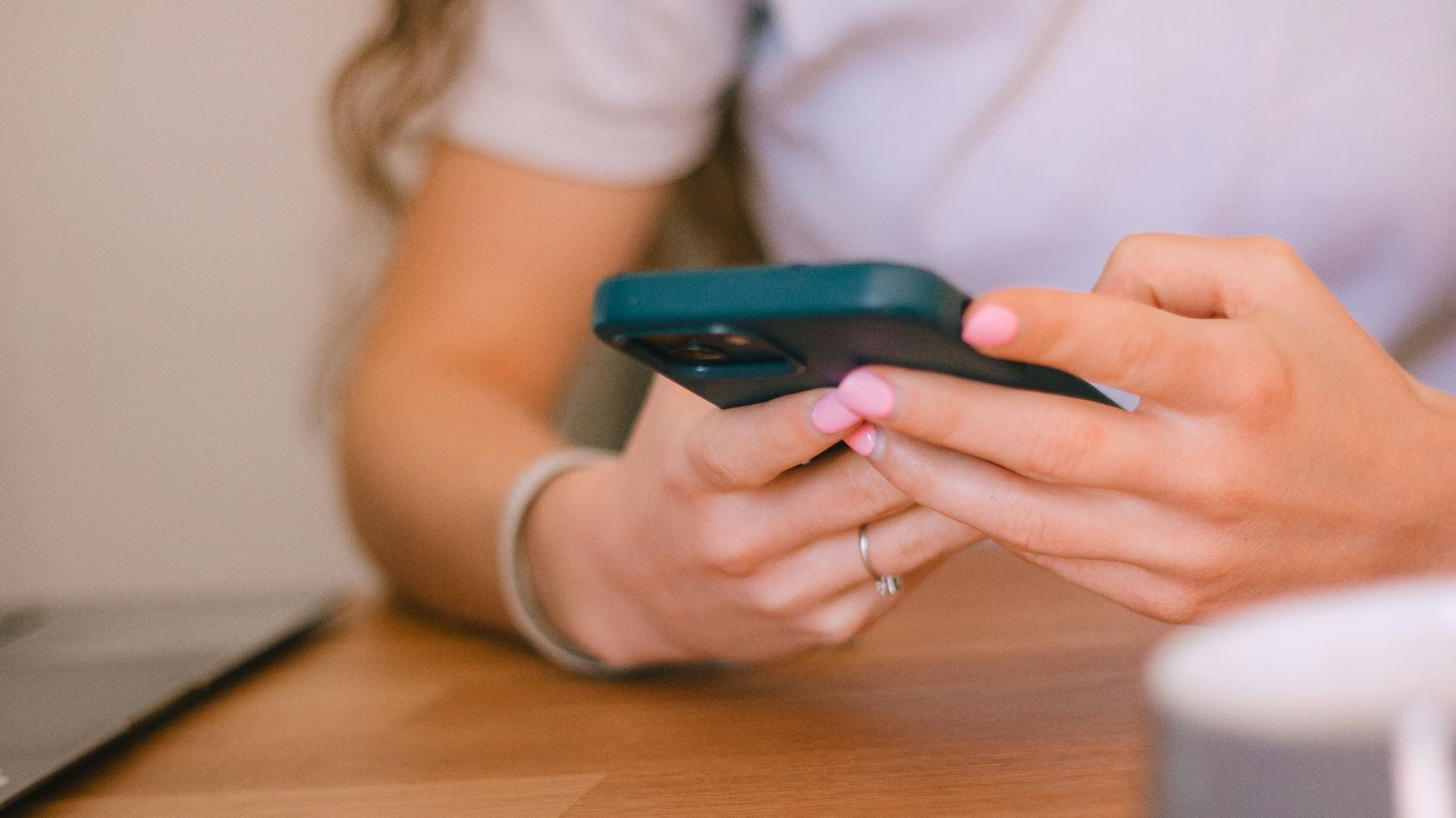 A person is using a mobile phone.