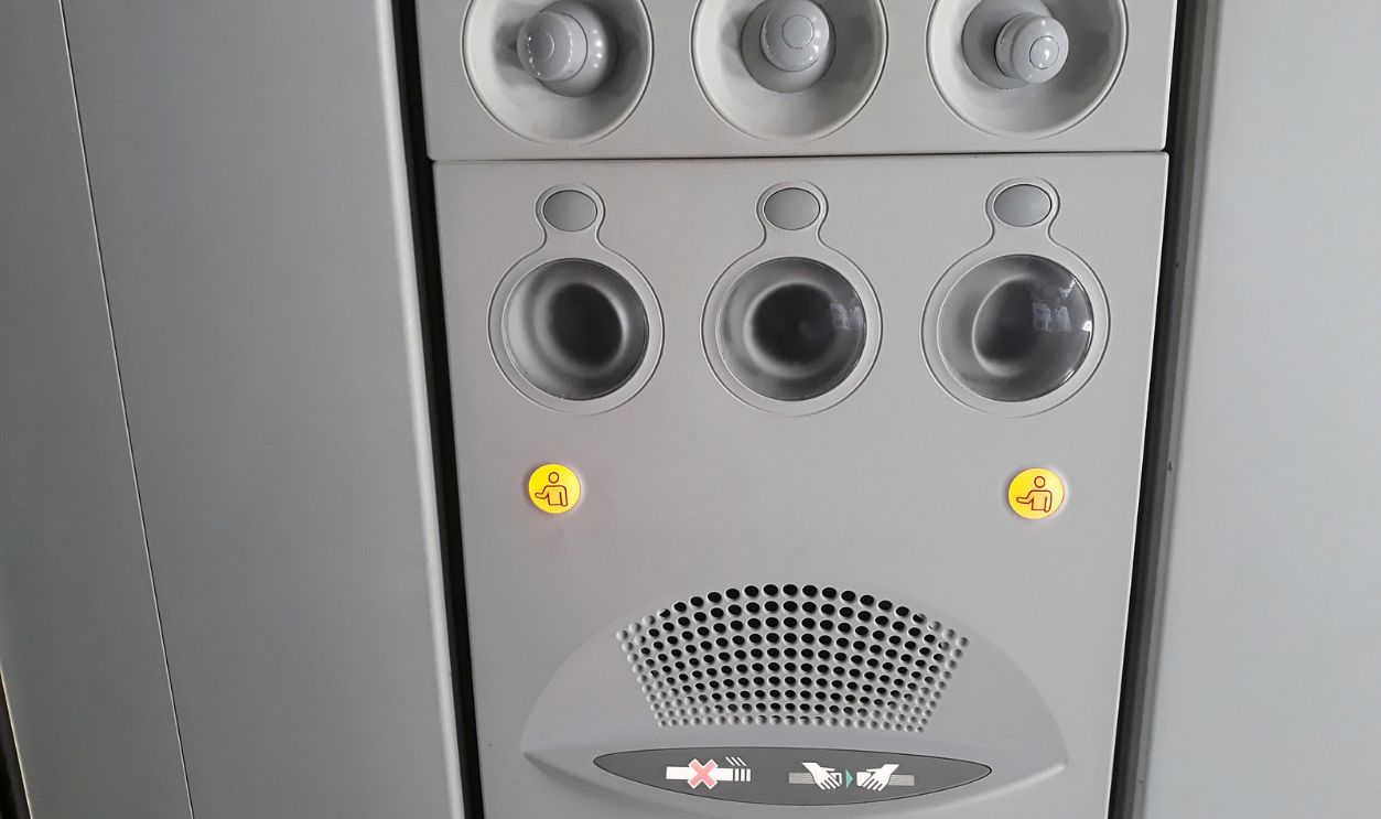 cabin of a commercial passenger aircraft