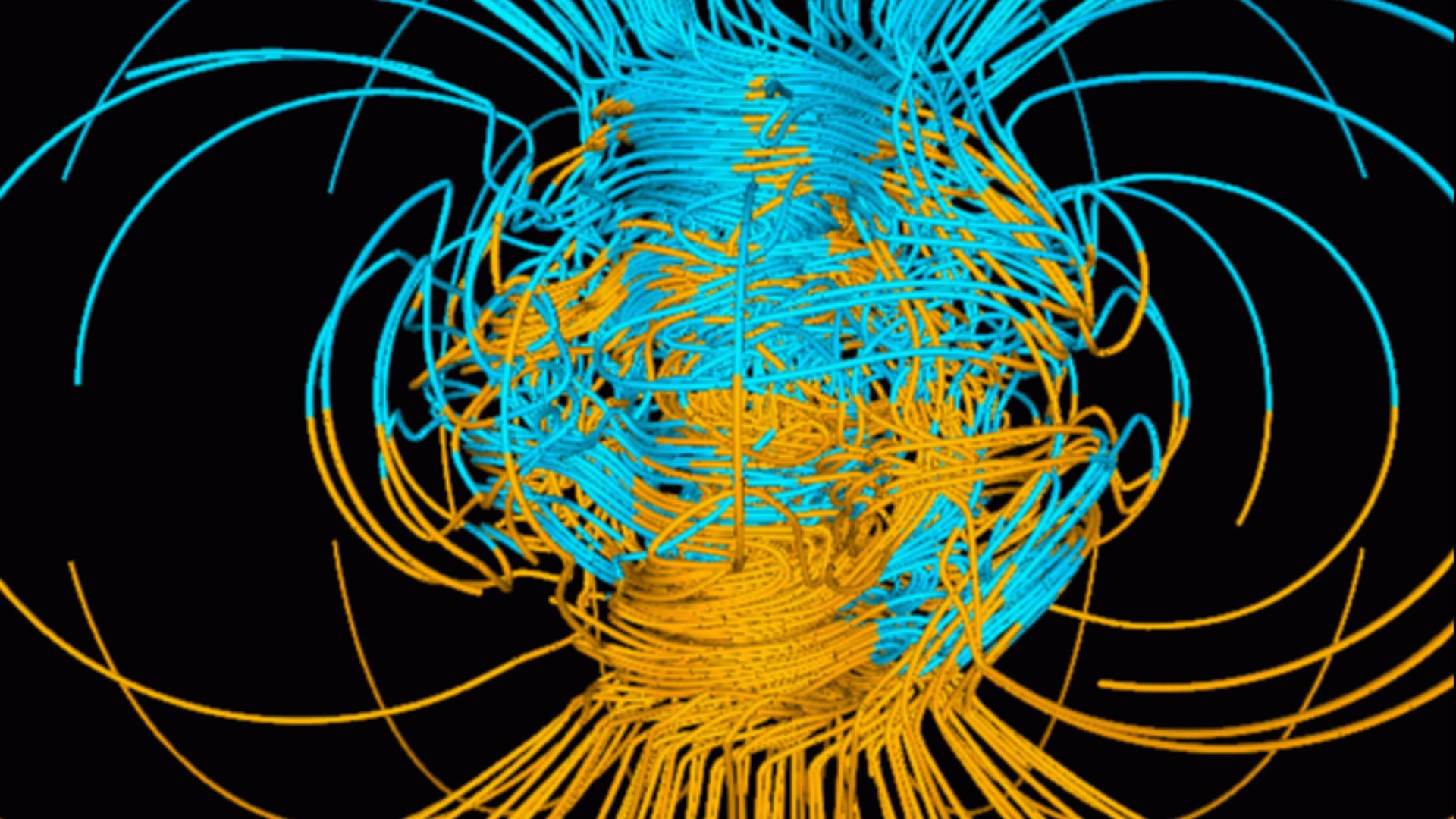 File:Geodynamo Between Reversals.gif