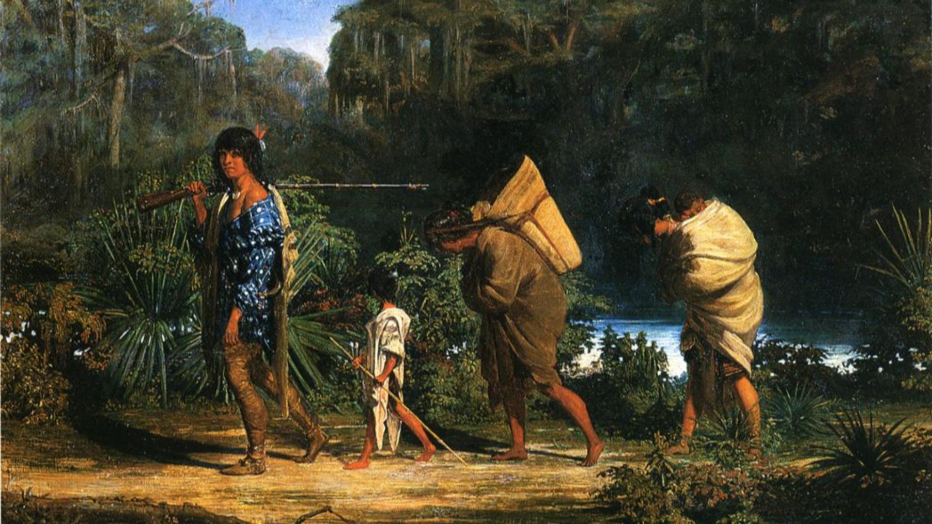 File:Louisiana Indians Walking Along a Bayou.jpg