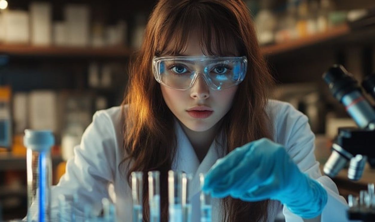 Researcher analyzing