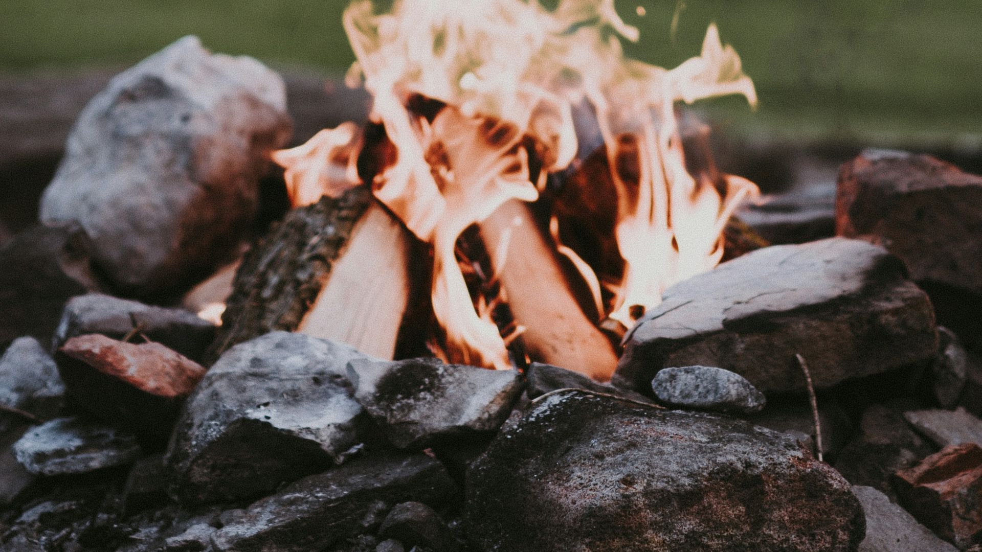 selective focus photography of bonfire